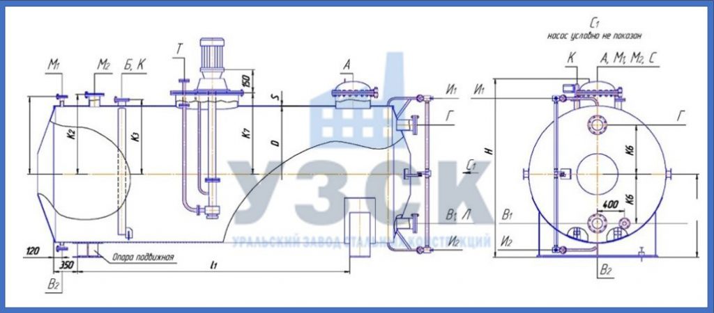 Чертеж емкости ГКК в Белоруссии